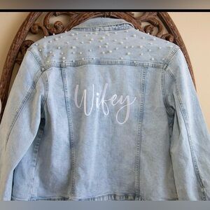 Bedazzled Wifey Jean Jacket